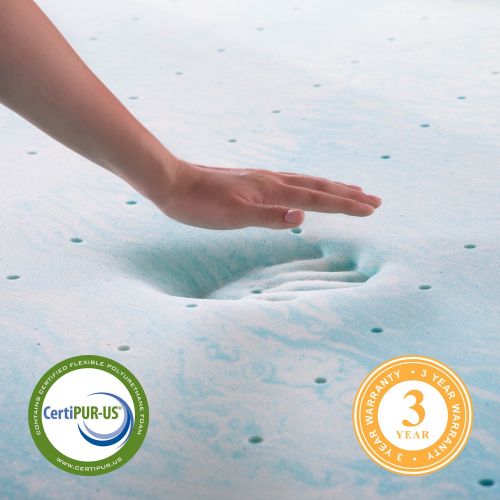  Linenspa 4 Inch Gel Swirl Memory Foam Topper - Queen