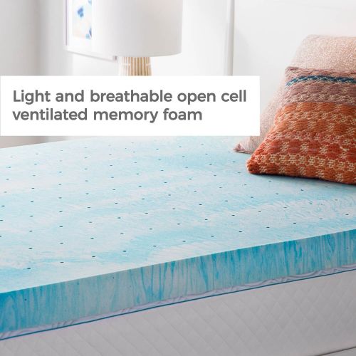  Linenspa 4 Inch Gel Swirl Memory Foam Topper - Queen