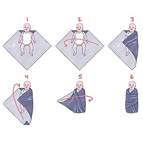  Linenwala Muslin Swaddle Blankets - Soft Silky 100% Muslin Cotton Swaddle Blanket for Baby, Large 47 x 47 inches, Set of 4- Zig Zag, Polka, Star & Elephant Print in Pink Pattern