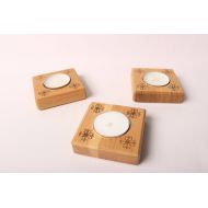 LinesUp Wooden candle holder Wooden tea light candle holder Table center Rustic decor Candle holder Oak Housewarming present Tealight decorations