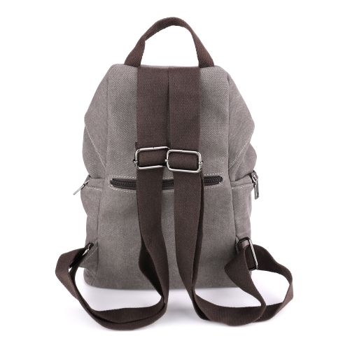  Lingae Canvas Backpack School Bag Casual College Travel Purse Shoulder Bag for Men Women (Grey)