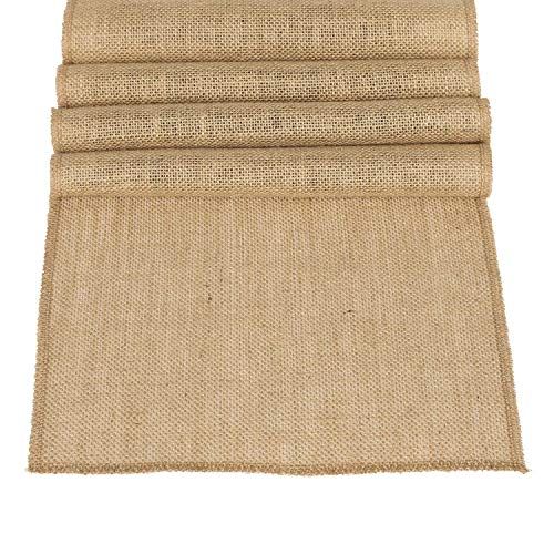  [아마존베스트]Lings moment 12 x 108 Inches Jute Farmhouse Table Runner Burlap Table Decor Bamboo for Winter Rustic Wedding Decorations Woodland Baby Shower Country Kitchen Boho Out Table Decor