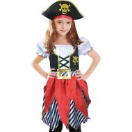 Lingway Toys Girls Deluxe Pirate Buccanner Princess Costume for Kids Size3-4, 5-6,7-8,9-10