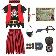 Lingway Toys Kids Pirate Costume,Pirate Role Play Dress Up Set