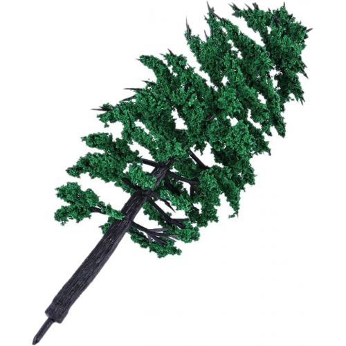  [아마존베스트]Lingxuinfo 57Pcs Mixed Model Trees Model Train Scenery Model Scenery with No Stands Fake Trees for Projects, DIY Scenery Landscape Building Model (Green)