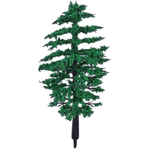  [아마존베스트]Lingxuinfo 57Pcs Mixed Model Trees Model Train Scenery Model Scenery with No Stands Fake Trees for Projects, DIY Scenery Landscape Building Model (Green)