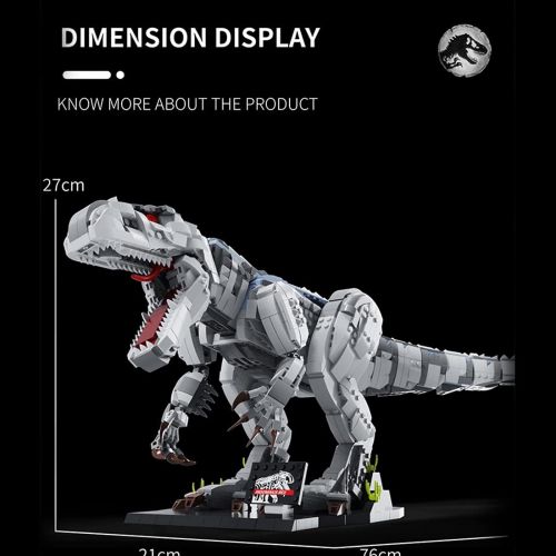  Lingxuinfo 2180+Pcs Dinosaur Building Block Model, MOC Indominus Rex Creative Building Bricks Toy