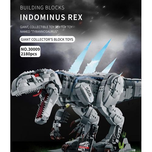  Lingxuinfo 2180+Pcs Dinosaur Building Block Model, MOC Indominus Rex Creative Building Bricks Toy