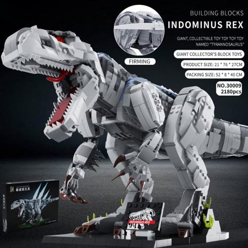  Lingxuinfo 2180+Pcs Dinosaur Building Block Model, MOC Indominus Rex Creative Building Bricks Toy