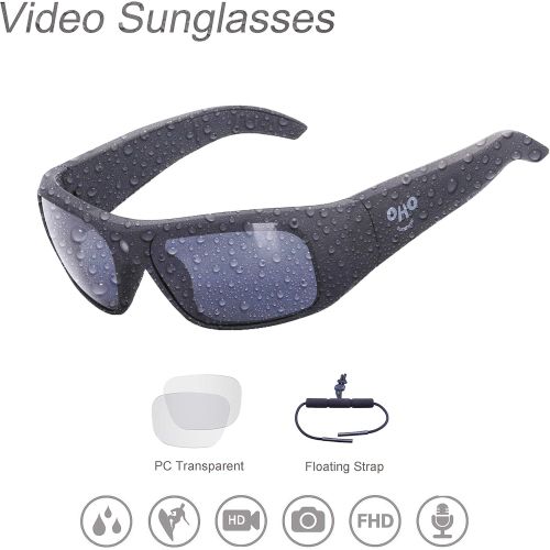  [아마존베스트]Lingying Waterproof Video Sunglasses,Xtreme Sporting 1080P Ultra HD Video Recording Camera and Polarized UV400 Protection Safety Lenses (64G)