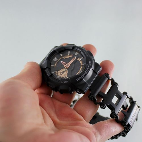 Link- watch adapter compatible with LEATHERMAN TREAD LT - Black (Lug size 22mm, Black, TREAD LT)