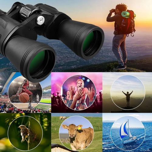  Binoculars for Adults, Linkstyle 10x50 HD Full-Size Binoculars for Bird Watching, Waterproof Field Glasses for Travel Sightseeing Hunting Wildlife Watching Outdoor Sports Games and