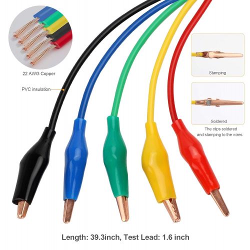  [아마존베스트]Linkstyle 20 Pcs Back Probe Kit Identified Automotive Back Probe Test Lead Set, 15Pcs 30V Back Probe Pins & 5Pcs 4mm Banana Plug to Copper Alligator Clip Test Wires for Car Repairing Circuit