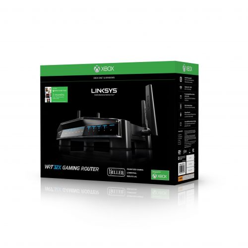  Linksys WRT Gaming WiFi Router Optimized for Xbox, Killer Prioritization Engine to Reduce Ping Times and Latency, Dual Band, 4 Gigabit Ports, AC3200, Includes 3 Months of Free Xbox