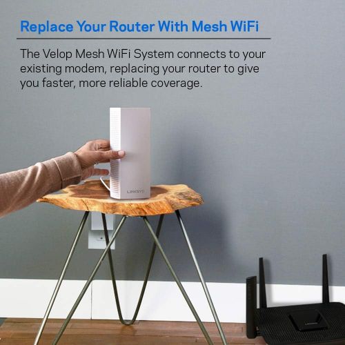  [아마존핫딜][아마존 핫딜] Linksys Velop Tri-Band Home Mesh WiFi System - WiFi Router/WiFi Extender for Whole-Home Mesh Network (1-pack, White)