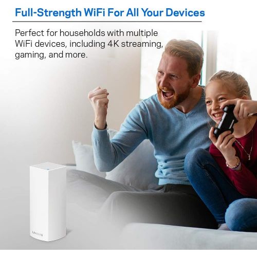  [아마존핫딜][아마존 핫딜] Linksys Velop Tri-Band Home Mesh WiFi System - WiFi Router/WiFi Extender for Whole-Home Mesh Network (1-pack, White)
