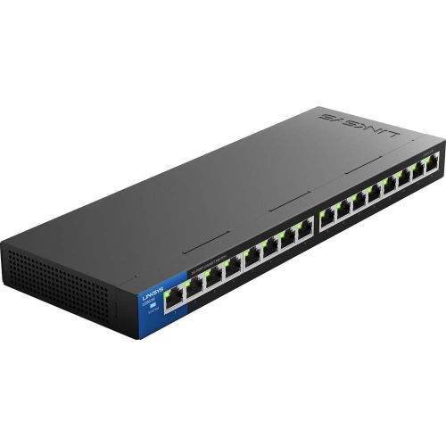  [아마존베스트]Linksys Business LGS116 16-Port Desktop Gigabit Ethernet Unmanaged Network Switch I Metal Enclosure,Black/Blue
