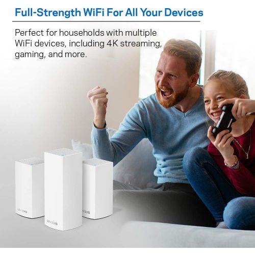  [아마존베스트]Linksys WHW0203 Velop Home Mesh Wi-Fi System Bundle (Dual/Tri-Band Combo) - Wi-Fi Router/Wi-Fi Extender for Whole-Home Mesh Network (3-Pack, White)