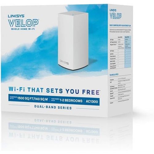  [아마존베스트]Linksys Velop Mesh Router (Home Mesh WiFi System for Whole-Home WiFi Mesh Network) 1-PackAmazonUs/ White