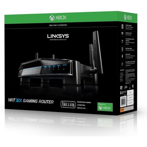  Linksys WRT Gaming WiFi Router Optimized for Xbox, Killer Prioritization Engine to Reduce Peak Ping and Latency, Dual Band, 4 Gigabit Ports, AC3200 (WRT32XB)