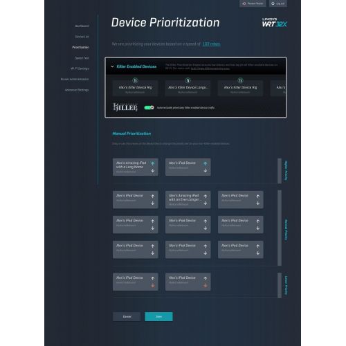  Linksys WRT Gaming WiFi Router Optimized for Xbox, Killer Prioritization Engine to Reduce Peak Ping and Latency, Dual Band, 4 Gigabit Ports, AC3200 (WRT32XB)