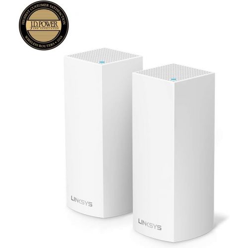  Linksys Velop AC2200 Tri-band Whole Home WiFi Intelligent Mesh System, 3-pack, Easy set-up, Maximize WiFi Range and Speed, Works with Alexa.