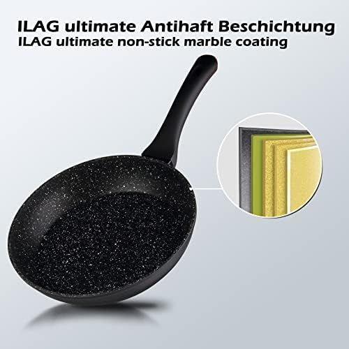  Linnuo 7er Kochset antihaft Pfannen Topfset Granit mit Edelstahlboden Topf Induktion geeignet Topfsets beschichtet