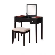 Linon Camden Black Cherry Vanity Set