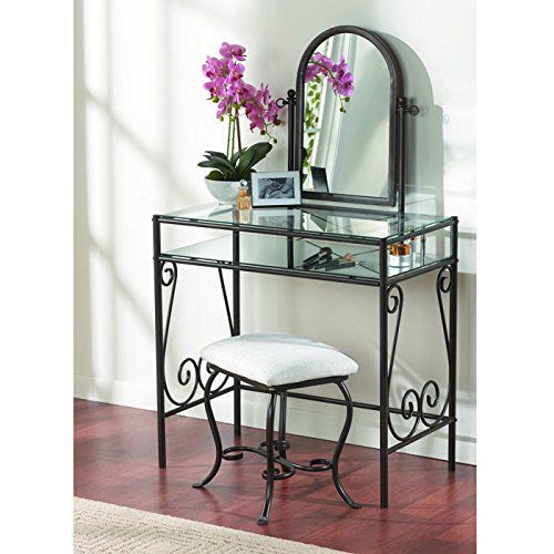  Linon Clarisse Metal Vanity Set