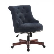 Linon Office Chair in Dark Walnut Finish