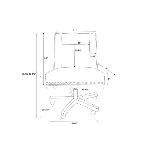  Linon Clayton Black Cow Print Office Chair, Metallic