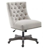 Linon Della Office Chair in Gray and Natural