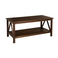 Linon Home Dcor 86151ATOB-01-KD-U Linon Home Decor Titian Coffee Table, 44.02 w x 21.97 d x 20 h, Antique Tobacco