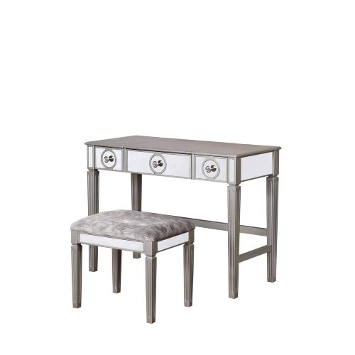  Linon Home Decor AMZN1143 Vanity Set Silver