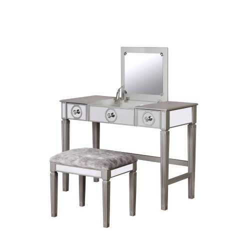  Linon Home Decor AMZN1143 Vanity Set Silver