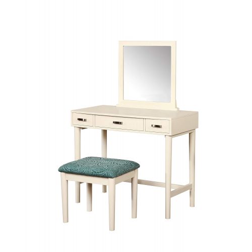  Linon Home Decor Products Linon Home Decor Garbo Vanity with Bench, Cream