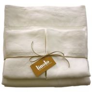 Linoto 100% Linen Bed Sheet Set Queen Ivory 4 Piece,