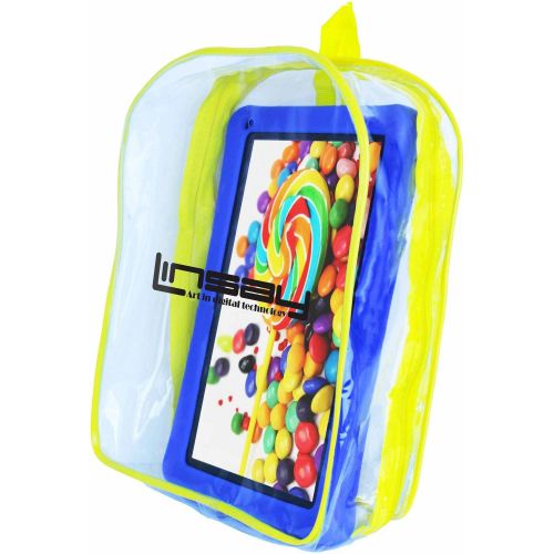  Linsay LINSAY Kids Funny Tab 10.1 Touchscreen Quad Core Featuring Android 4.4 (KitKat) Operating System Bundle with Bag Pack