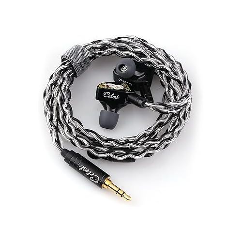  Linsoul Kinera Gumiho 10mm SPD Planar Driver + 1BA in Ear Earphone Monitor with 3D Printed Cavity, Detachable 0.78mm 2Pin Silver-plated Alloy Copper Cable IEM (Black)