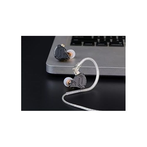  Linsoul KZ ZS10 PRO X Upgraded 1DD+4BA Hybrid Driver HiFi in Ear Earphones IEM with Alloy Faceplace Detachable Silver-Plated Recessed 0.75mm 2Pin Cable for Audiophile Musician DJ Stage (Without Mic)