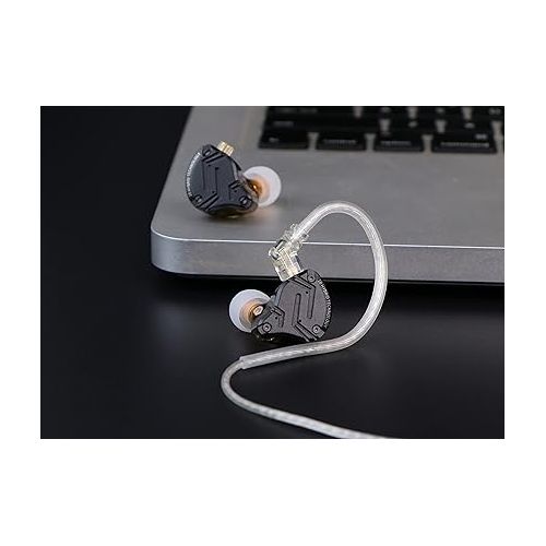  Linsoul KZ ZS10 PRO X Upgraded 1DD+4BA Hybrid Driver HiFi in Ear Earphones IEM with Alloy Faceplace Detachable Silver-Plated Recessed 0.75mm 2Pin Cable for Audiophile Musician DJ Stage (Without Mic)