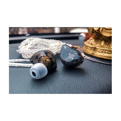  Linsoul TANGZU Wan’er S.G HiFi 10mm Dynamic Driver PET Diaphragm in-Ear Earphone with Ergonomic Shape, Detachable 2Pin OFC Braided Cable for Audiophile Musician DJ Stage (Black, Wan’er S.G)