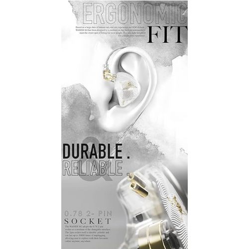  Linsoul TANGZU Wan’er S.G HiFi 10mm Dynamic Driver PET Diaphragm in-Ear Earphone with Ergonomic Shape, Detachable 2Pin OFC Braided Cable for Audiophile Musician DJ Stage (Black, Wan’er S.G)