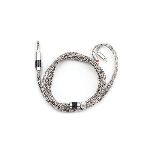  Linsoul Tripowin Zonie 16 Core Silver Plated IEM Cable, SPC Earphone Cable, for BL03 TRN V90 V80 AS10 ZS10 ZS6 ES4 ZST ZSR IEMs (2pin-0.78mm, 3.5mm, Grey)