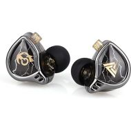 Linsoul QKZ x HBB 10mm Titanium-Coated Diaphragm HiFi in-Ear Monitor Earphones with Semi-Open Cavity, Detachable 2Pin Silver-Plated Cable, Noise Canceling for Audiophile (Black, Without Mic)