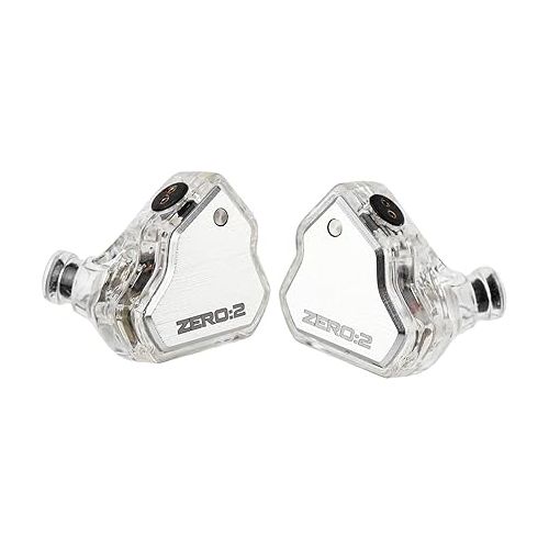  Linsoul 7Hz x Crinacle Zero:2 in Ear Monitor, Updated 10mm Dynamic Driver IEM, Wired Earbuds Earphones, Gaming Earbuds, with OFC IEM Cable for Musician (Silver)