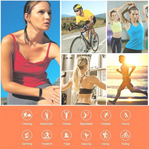  Lintelek Fitness Tracker, 107Plus Heart Rate Monitor Activity Tracker, Stopwatch, Relax，14 Sports Modes，IP67 Waterproof Pedometer Wristband for Kids, Women, Men