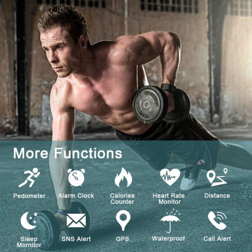  Lintelek Fitness Tracker, Heart Rate Monitor Activity Tracker Sleep Monitor, Measuring Calories Step Counter IP67 Waterproof Smart Watch Wearable Device for Men Women Kid Android i