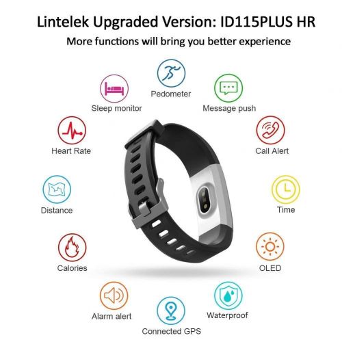  Lintelek Fitness Tracker, Heart Rate Monitor Activity Tracker with Connected GPS Tracker, Step Counter, Sleep Monitor,Waterproof Pedometer for Android and iOS Smartphone