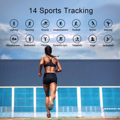  Lintelek Fitness Tracker Color Screen Heart Rate Sleep Monitor Pedometer, Waterproof Activity Tracker Fitness Alarm Watch 14 Sports Modes Men Women Kids